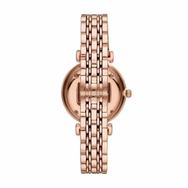 Emporio Armani Women's Gianni T-Bar Rose Gold Round Stainless Steel Watch - AR11244