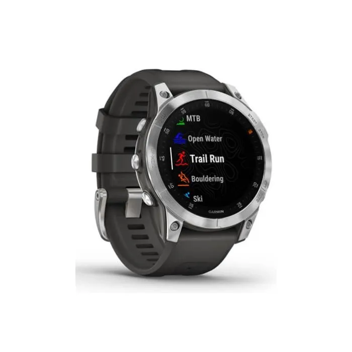 Garmin Epix Gen 2 Smartwatch - Slate Steel With Black Silicone Band