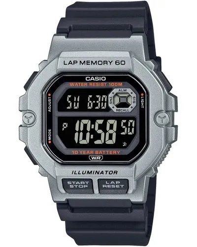 Casio Digital Lap Time Grey/Black Resin