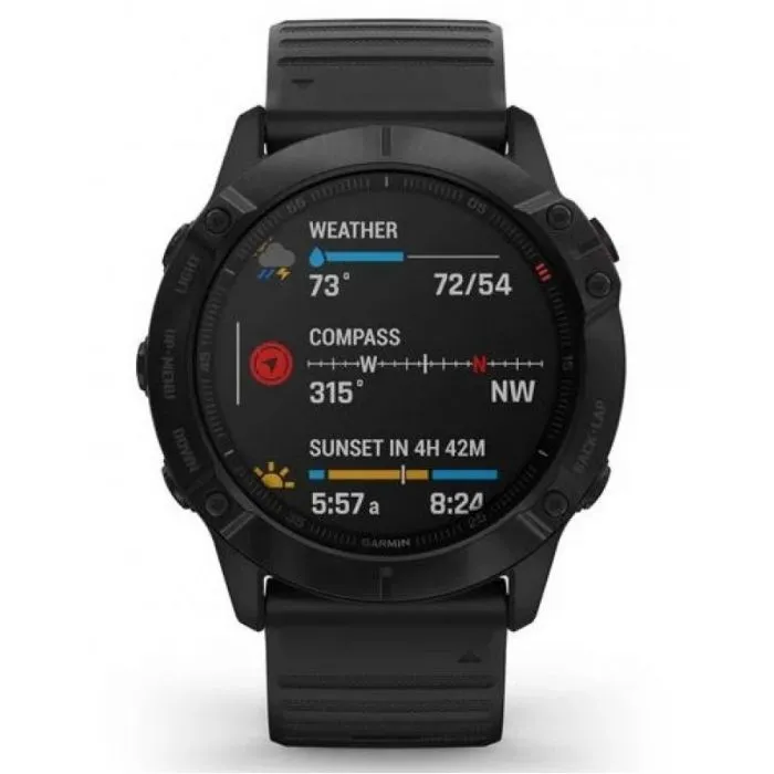 Garmin Fenix 6X Pro Multisport GPS Watch - Black/Black