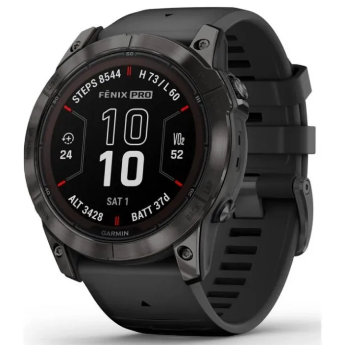 Garmin Fenix 7X Pro Saphire Solar Edition Smartwatch - 51mm, Carbon Grey, Black Band