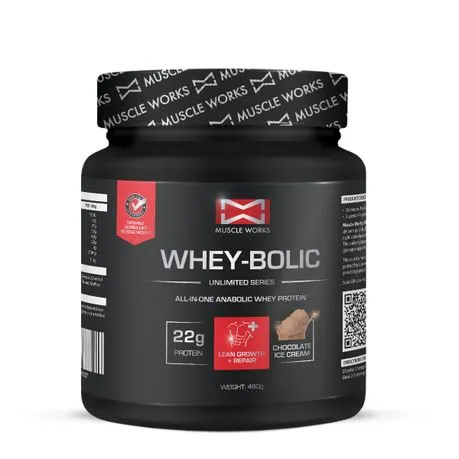 Muscle Works Whey-Bolic 480g Chocolate Ice Cream