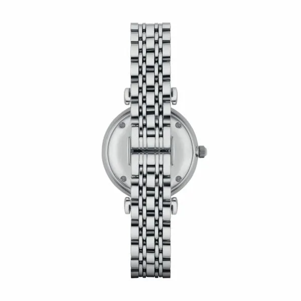 Emporio Armani Women's Gianni Tbar Silver Stainless Steel Round Watch - AR1908