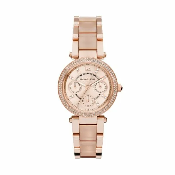 Michael Kors Women's Parker Rose Gold Round Acetate Watch - MK6110