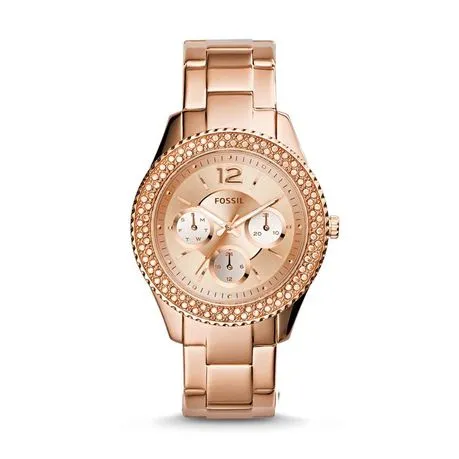 Fossil Ladies Stella Rose Stainless Steel Strap Watch - ES3590