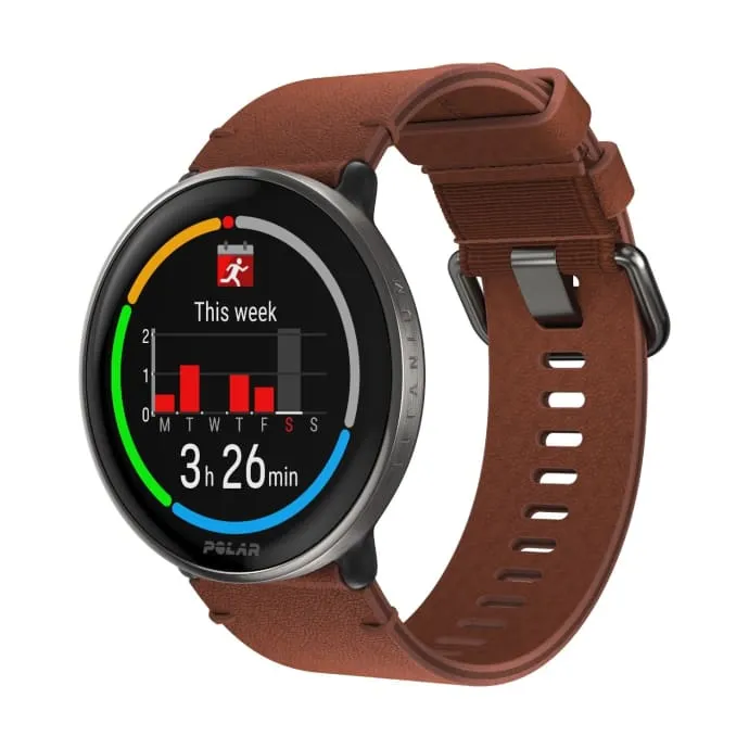 Polar Ignite 3 Titanium Leather Fitness Watch | PLU1172014