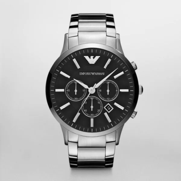 Emporio Armani Men's Renato Silver Round Stainless Steel Watch - AR2460