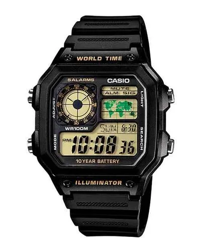 Casio AE-1200WH-1BV Watch with 10-Year Battery