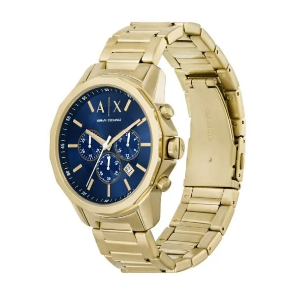 Armani Exchange Men's Chronograph, Gold-Tone Stainless Steel Watch and Bracelet Set - AX7151SET