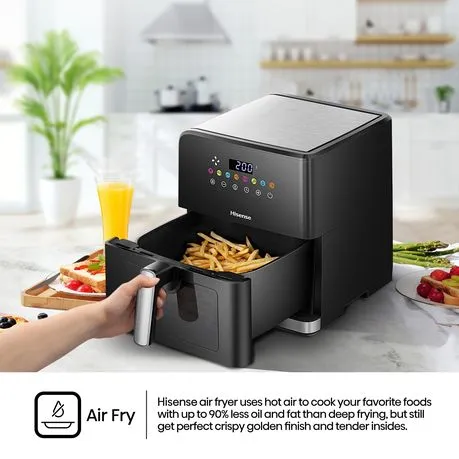 Hisense 8L Air Fryer with Digital Touch Control & Visible Cooking Window