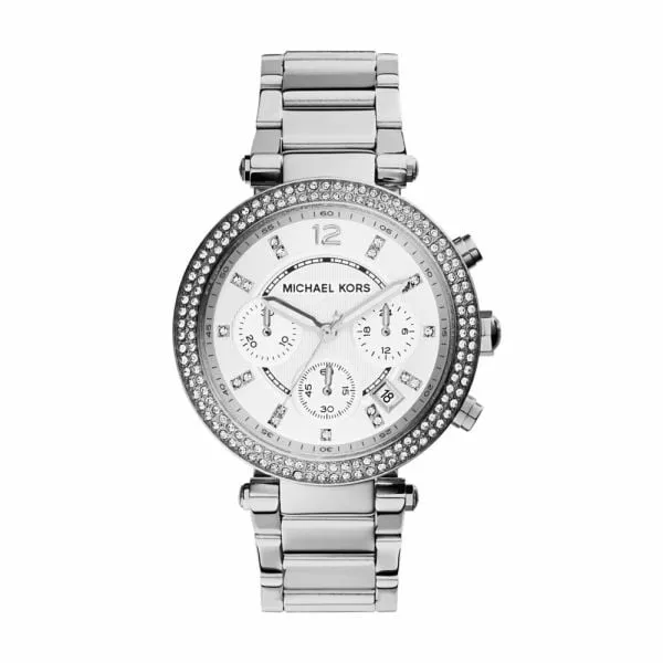 Michael Kors Women's Parker Silver/Steel Round Stainless Steel Watch - MK5353