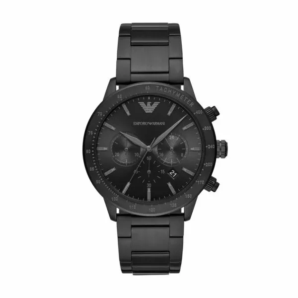 Emporio Armani Men's Mario Black Round Stainless Steel Watch - AR11242