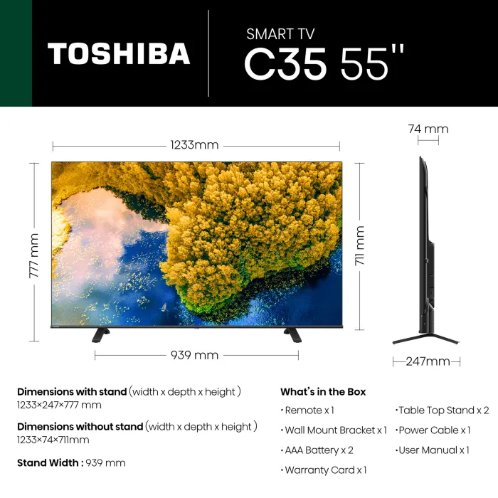 Toshiba 55-inch 4K UHD Smart TV-55C350LN