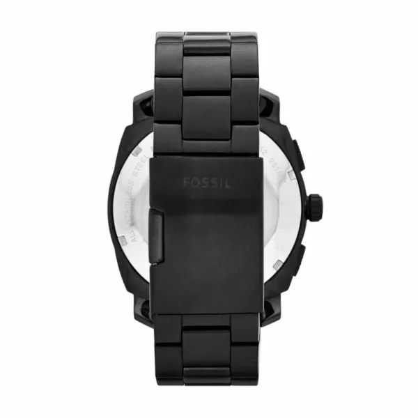 Fossil Men's Machine Black Round Stainless Steel Watch - FS4552