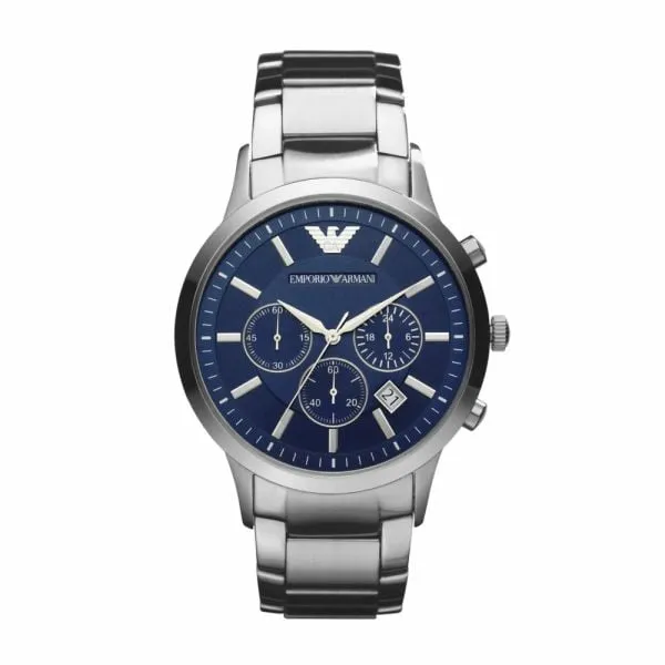 Emporio Armani Men's Renato Silver Round Stainless Steel Watch - AR2448