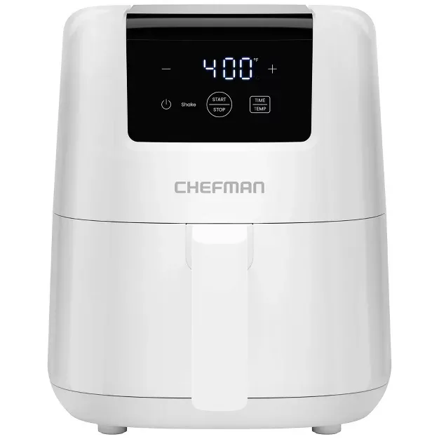 Chefman 2qt TurboFry Touch Digital Air Fryer White: 900W, Dishwasher-Safe Parts, 1-Year Warranty, 6lb Capacity