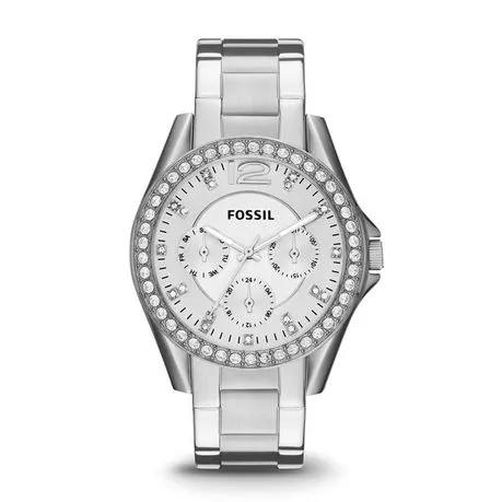 Fossil Women's Riley Stainless Steel Watch - Silver