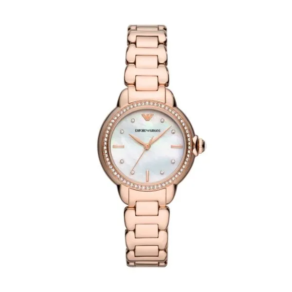 Emporio Armani Three-Hand Rose Gold-Tone Stainless Steel Watch - AR11523