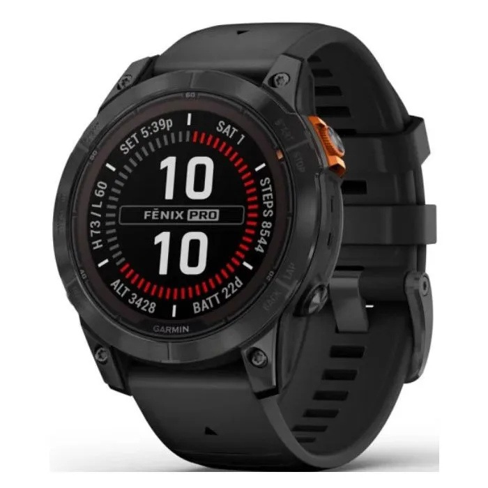 Garmin Fenix 7 Pro Solar Edition Smartwatch - Slate Grey, Black Band