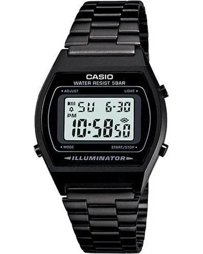 Casio Digital Stainless Steel Wrist Watch (Black)