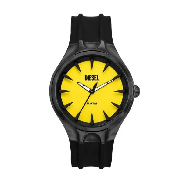 Diesel Streamline Three-Hand Black Silicone Watch - DZ2201