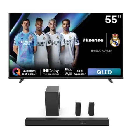 Hisense 55" E7N 4K UHD Smart QLED TV + 40W 5.1 CH Bluetooth Soundbar