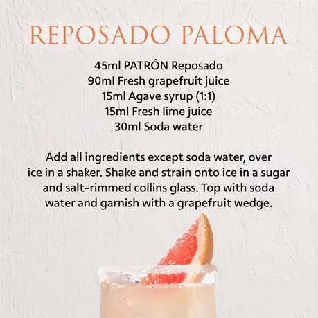 PATRON Reposado Premium Tequila, 40% ABV, 750ml