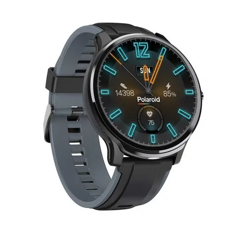 Polaroid PA80 Round Carbon with Full Touch Smartwatch - Black