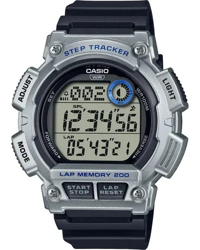 Casio Digital Lap Memory Black Stainless Steel