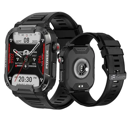 FocusFit MK66 Rugged Military 1.85" HD Tactical Sport Smartwatch