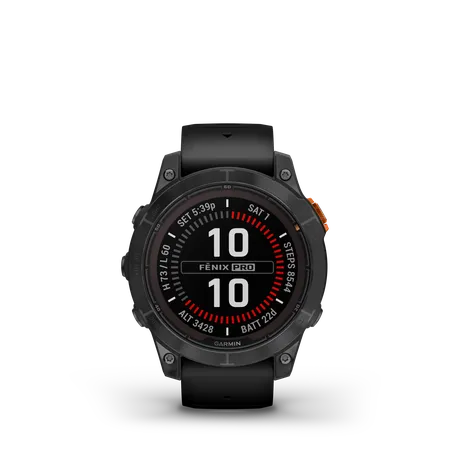 Garmin fenix 7 Pro, Solar Edition - Slate Grey with Black Silicone Band