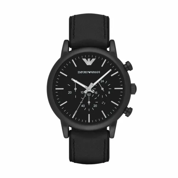 Emporio Armani Men's Luigi Black Round Mixed Watch - AR1970