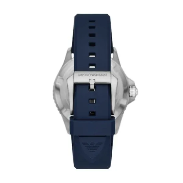 Emporio Armani GMT Dual Time Blue Silicone Watch - AR11592