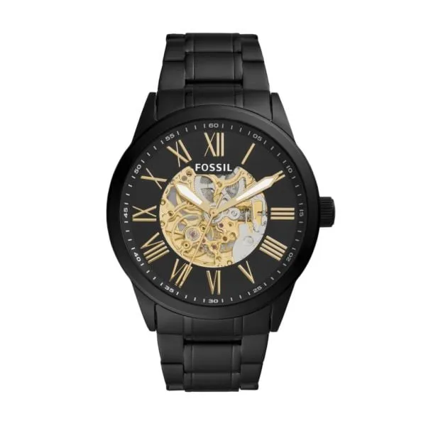 Fossil Men's Flynn Automatic Black Stainless Steel Watch - BQ2092