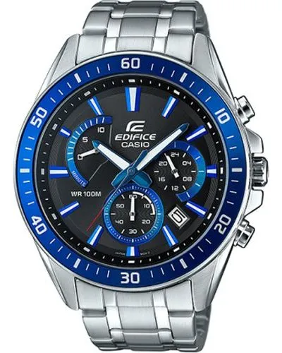 Casio Edifice Analog Wrist Watch (Silver & Blue)