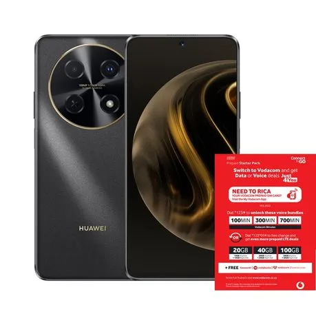 Huawei Nova 12i 256GB Dual Sim - Black + Vodacom SIM Card Pack