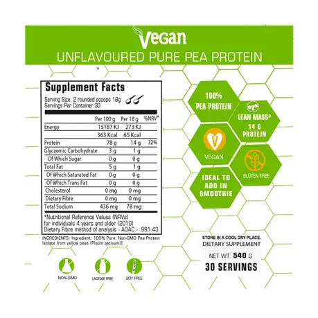 Vegan 100% Pea Protein540g