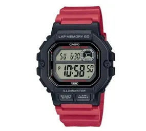 Casio Digital Lap Time Red Resn