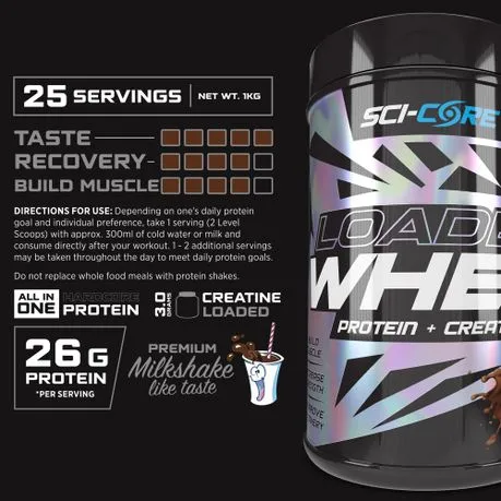 Loaded Whey - Creatine + Protein - Choc Ice Cream - 1kg