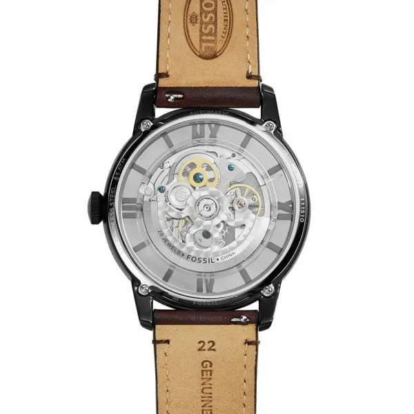 Fossil Men's Townsman Dark Brown Leather Round Watch - ME3098