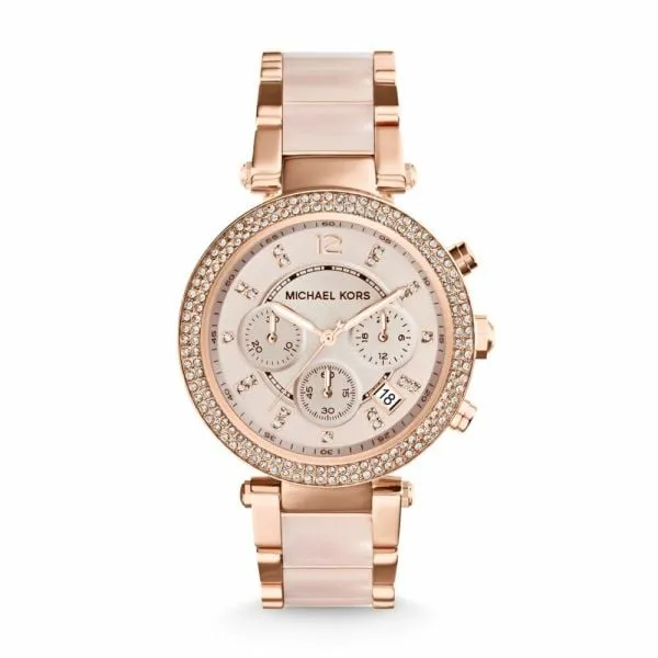 Michael Kors Women's Parker Rose Gold Round Mixed Watch - MK5896