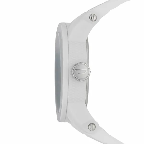 Diesel Men's Double Down White Round Silicone Watch - DZ1436