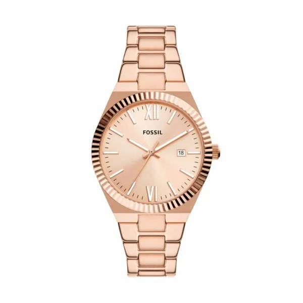 Fossil Women's Scarlette Three-Hand Date Rose Gold-Tone Stainless Steel Watch - ES5258