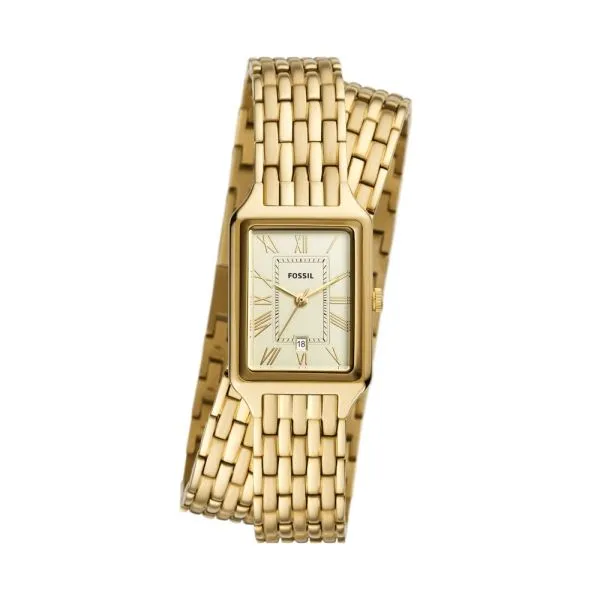 Fossil Women's Raquel Three-Hand Date, Gold-Tone Stainless Steel Watch - ES5302