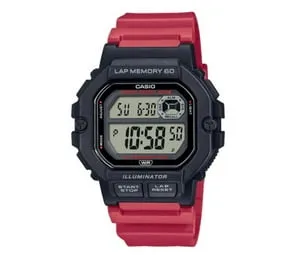 Casio Digital Lap Time Red Resn