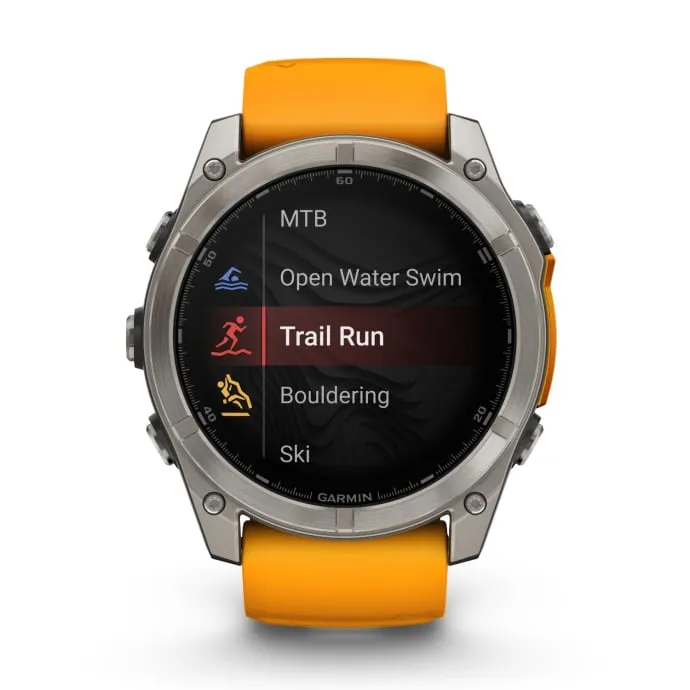 Garmin Fenix 8 51mm AMOLED Sapphire Multisport Smartwatch - Titanium/orange | PLU1181129