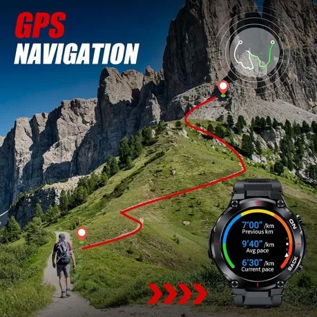 FocusFit K37 1.32" GPS Military Sports Smartwatch for Android & iOS