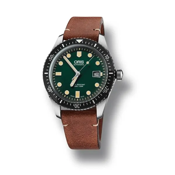 Oris Divers Sixty-Five Green Dial Stainless Steel Watch