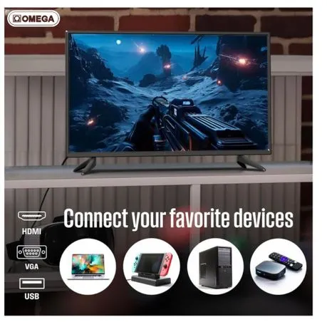 Omega 40" Full HD TV with Wide Color Changer HDMI/VGA/USB/AV Mode