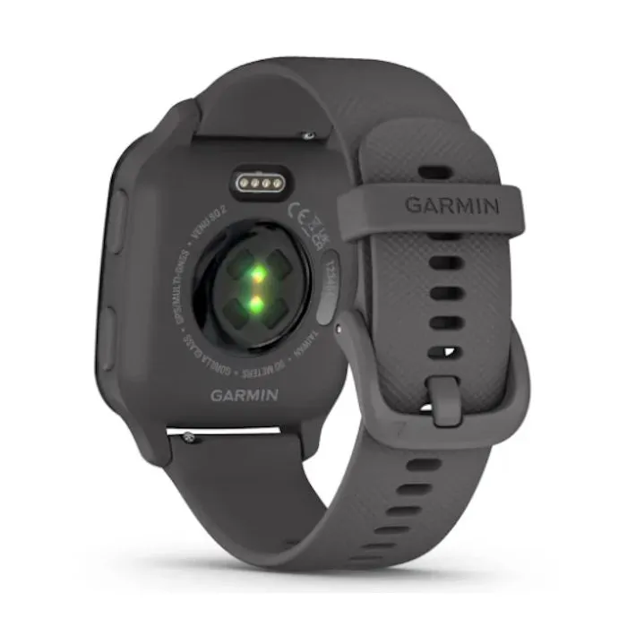 Garmin Venu Sq 2 Music Edition Smart Watches - Shadow Grey Case, Silicone Band, 40mm